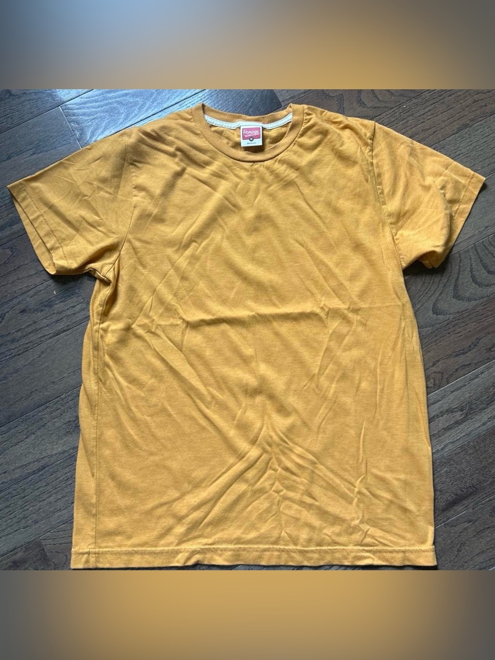 HOMAGE Men’s Short Sleeve Crew Tee in Mustard Yellow